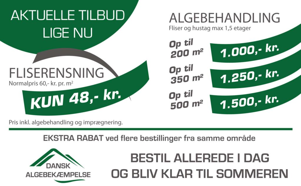 tilbud algebehandling og fliserensning